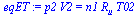 `*`(p2, `*`(V2)) = `*`(n1, `*`(R[u], `*`(T02)))