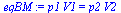 `*`(p1, `*`(V1)) = `*`(p2, `*`(V2))
