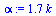 `:=`(alpha, `+`(`*`(1.677095214, `*`(k))))