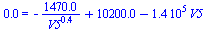 0. = `+`(`-`(`/`(`*`(0.147e4), `*`(`^`(V5, .399596270)))), 0.102e5, `-`(`*`(0.135e6, `*`(V5))))