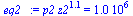 `*`(p2, `*`(`^`(z2, 1.114951746))) = 1038839.845