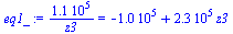 `+`(`/`(`*`(0.1125e6), `*`(z3))) = `+`(`-`(102107.7340), `*`(0.225e6, `*`(z3)))