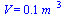 V = `+`(`*`(0.60e-1, `*`(`^`(m_, 3))))