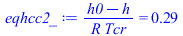 `/`(`*`(`+`(h0, `-`(h))), `*`(R, `*`(Tcr))) = .2933333334