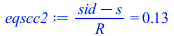 `/`(`*`(`+`(sid, `-`(s))), `*`(R)) = .1265625000