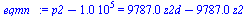 `:=`(eqmn_, `+`(p2, `-`(0.1e6)) = `+`(`*`(9787.03670, `*`(z2d)), `-`(`*`(9787.03670, `*`(z2)))))
