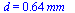 d = `+`(`*`(.64, `*`(mm_)))