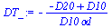 `+`(`-`(`/`(`*`(`+`(`-`(D20), D10)), `*`(D10, `*`(alpha1)))))