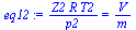 `/`(`*`(Z2, `*`(R, `*`(T2))), `*`(p2)) = `/`(`*`(V), `*`(m))