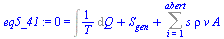 `:=`(eq5_41, 0 = `+`(Int(`/`(1, `*`(T)), Q), S[gen], Sum(`*`(s, `*`(rho, `*`(v, `*`(A)))), i = 1 .. abert)))
