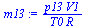 `:=`(m13, `/`(`*`(p13, `*`(V1)), `*`(T0, `*`(R))))