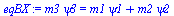 `:=`(eqBX, `*`(m3, `*`(psi3)) = `+`(`*`(m1, `*`(psi1)), `*`(m2, `*`(psi2))))