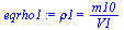 rho1 = `/`(`*`(m10), `*`(V1))