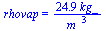 rhovap = `+`(`/`(`*`(24.9, `*`(kg_)), `*`(`*`(`^`(m_, 3)))))