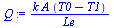 `:=`(Q, `/`(`*`(k, `*`(A, `*`(`+`(T0, `-`(T1))))), `*`(Le)))