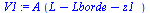 `:=`(V1, `*`(A, `*`(`+`(L, `-`(Lborde), `-`(z1_)))))