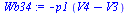 `+`(`-`(`*`(p1, `*`(`+`(V4, `-`(V3))))))