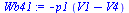 `+`(`-`(`*`(p1, `*`(`+`(V1, `-`(V4))))))
