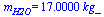 m[H2O] = `+`(`*`(17., `*`(kg_)))