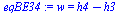 w = `+`(h4, `-`(h3))