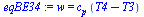w = `*`(c[p], `*`(`+`(T4, `-`(T3))))