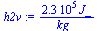 `:=`(h2v, `+`(`/`(`*`(0.2307e6, `*`(J_)), `*`(kg_))))