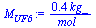 `:=`(M[UF6], `+`(`/`(`*`(.352, `*`(kg_)), `*`(mol_))))