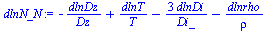 `:=`(dlnN_N, `+`(`-`(`/`(`*`(dlnDz), `*`(Dz))), `/`(`*`(dlnT), `*`(T)), `-`(`/`(`*`(3, `*`(dlnDi)), `*`(Di_))), `-`(`/`(`*`(dlnrho), `*`(rho)))))