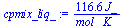 `:=`(cpmix_liq_, `+`(`/`(`*`(116.5870, `*`(J_)), `*`(mol_, `*`(K_)))))