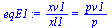 `:=`(eqE1, `/`(`*`(xv1), `*`(xl1)) = `/`(`*`(pv1), `*`(p)))