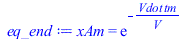 xAm = exp(`+`(`-`(`/`(`*`(Vdot, `*`(tm)), `*`(V)))))