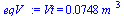 Vt = `+`(`*`(0.74826000000000000000e-1, `*`(`^`(m_, 3))))
