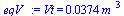 Vt = `+`(`*`(0.37413000000000000000e-1, `*`(`^`(m_, 3))))