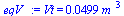 Vt = `+`(`*`(0.49884000000000000000e-1, `*`(`^`(m_, 3))))