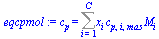 c[p] = Sum(`*`(x[i], `*`(c[p, i, mas], `*`(M[i]))), i = 1 .. C)