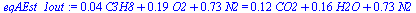 `+`(`*`(0.38760e-1, `*`(C3H8)), `*`(.19380, `*`(O2)), `*`(.72869, `*`(N2))) = `+`(`*`(.11628, `*`(CO2)), `*`(.15504, `*`(H2O)), `*`(.72869, `*`(N2)))
