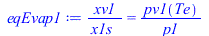 Typesetting:-mprintslash([eqEvap1 := `/`(`*`(xv1), `*`(x1s_)) = `/`(`*`(pv1(Te)), `*`(p1))], [`/`(`*`(xv1), `*`(x1s_)) = `/`(`*`(pv1(Te)), `*`(p1))])