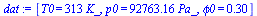 [T0 = `+`(`*`(313, `*`(K_))), p0 = `+`(`*`(92763.15790, `*`(Pa_))), phi0 = .3]