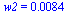 w2 = 0.84e-2