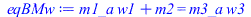 `+`(`*`(m1_a, `*`(w1)), m2) = `*`(m3_a, `*`(w3))