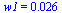 w1 = 0.26e-1