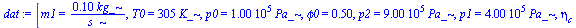 [m1 = `+`(`/`(`*`(.1, `*`(kg_)), `*`(s_))), T0 = `+`(`*`(305, `*`(K_))), p0 = `+`(`*`(0.100e6, `*`(Pa_))), phi0 = .5, p2 = `+`(`*`(0.9e6, `*`(Pa_))), p1 = `+`(`*`(0.4e6, `*`(Pa_))), eta[c] = .8, T4 = ...