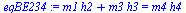 `+`(`*`(m1, `*`(h2)), `*`(m3, `*`(h3))) = `*`(m4, `*`(h4))