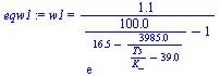 `:=`(eqw1, w1 = `+`(`/`(`*`(1.125000000), `*`(`+`(`/`(`*`(100.0000000), `*`(exp(`+`(16.54, `-`(`/`(`*`(3985.), `*`(`+`(`/`(`*`(Ts), `*`(K_)), `-`(39.00))))))))), `-`(1))))))