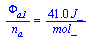 `/`(`*`(Phi[a1]), `*`(n[a])) = `+`(`/`(`*`(41., `*`(J_)), `*`(mol_)))
