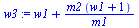 `+`(w1, `/`(`*`(m2, `*`(`+`(w1, 1))), `*`(m1)))