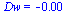 Dw = -0.13e-2