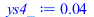 Typesetting:-mprintslash([ys4_ := 0.3558910054e-1], [0.3558910054e-1])