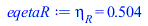 Typesetting:-mprintslash([eqetaR := eta[R] = .5039044681], [eta[R] = .5039044681])