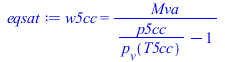 w5cc = `/`(`*`(Mva), `*`(`+`(`/`(`*`(p5cc), `*`(p[v](T5cc))), `-`(1))))